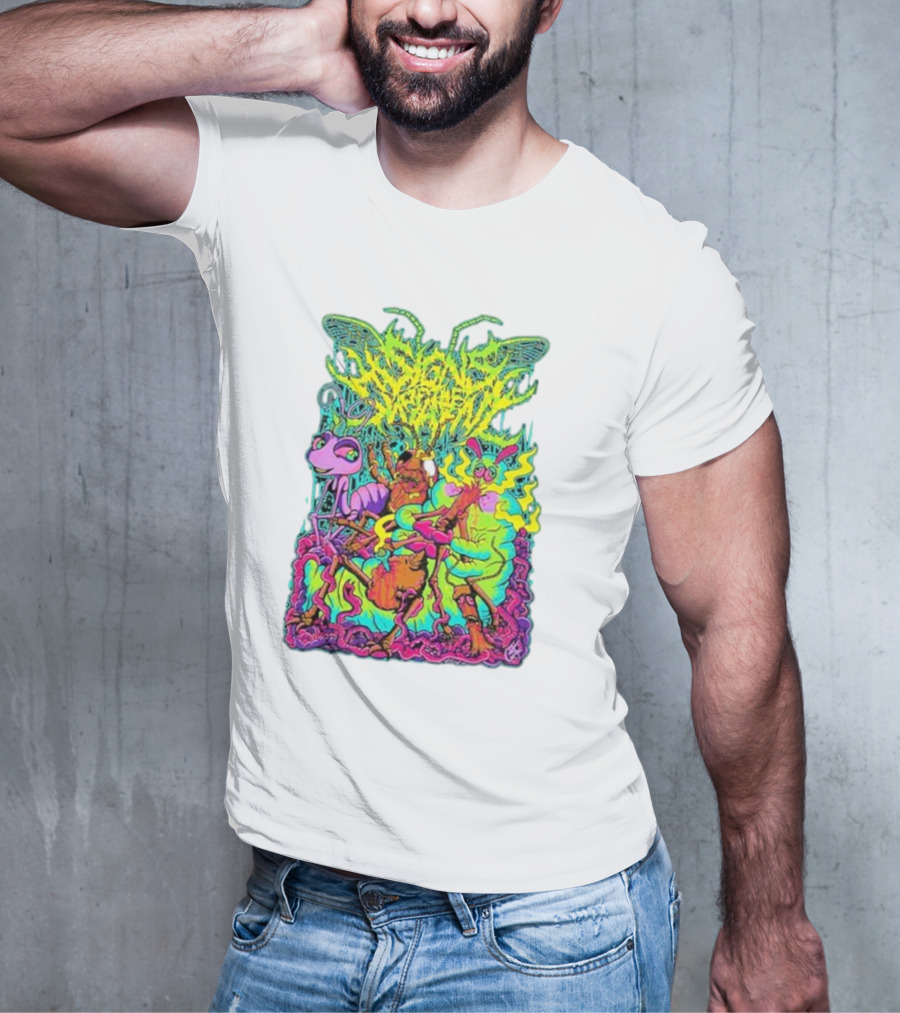 Signs Of The Swarm A Swarm’s Life Neon Psychedelic Insect Adventure T-Shirt
