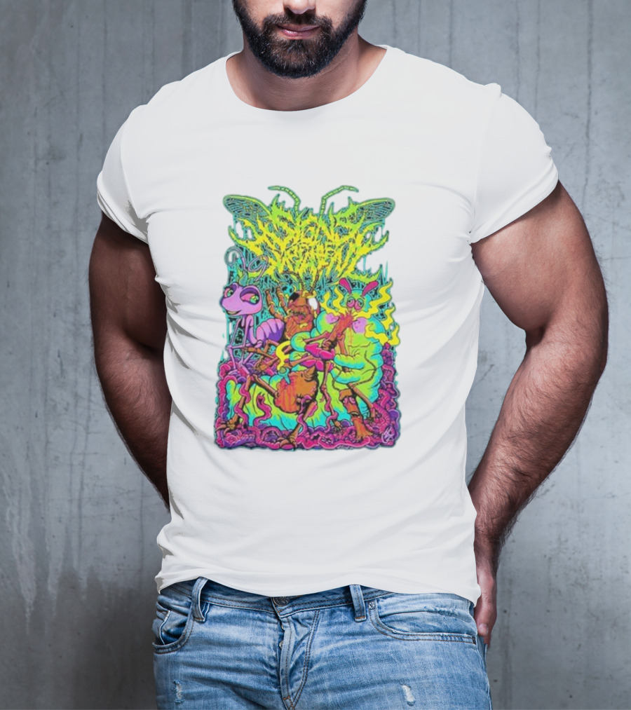 Signs Of The Swarm A Swarm’s Life Neon Psychedelic Insect Adventure T-Shirt