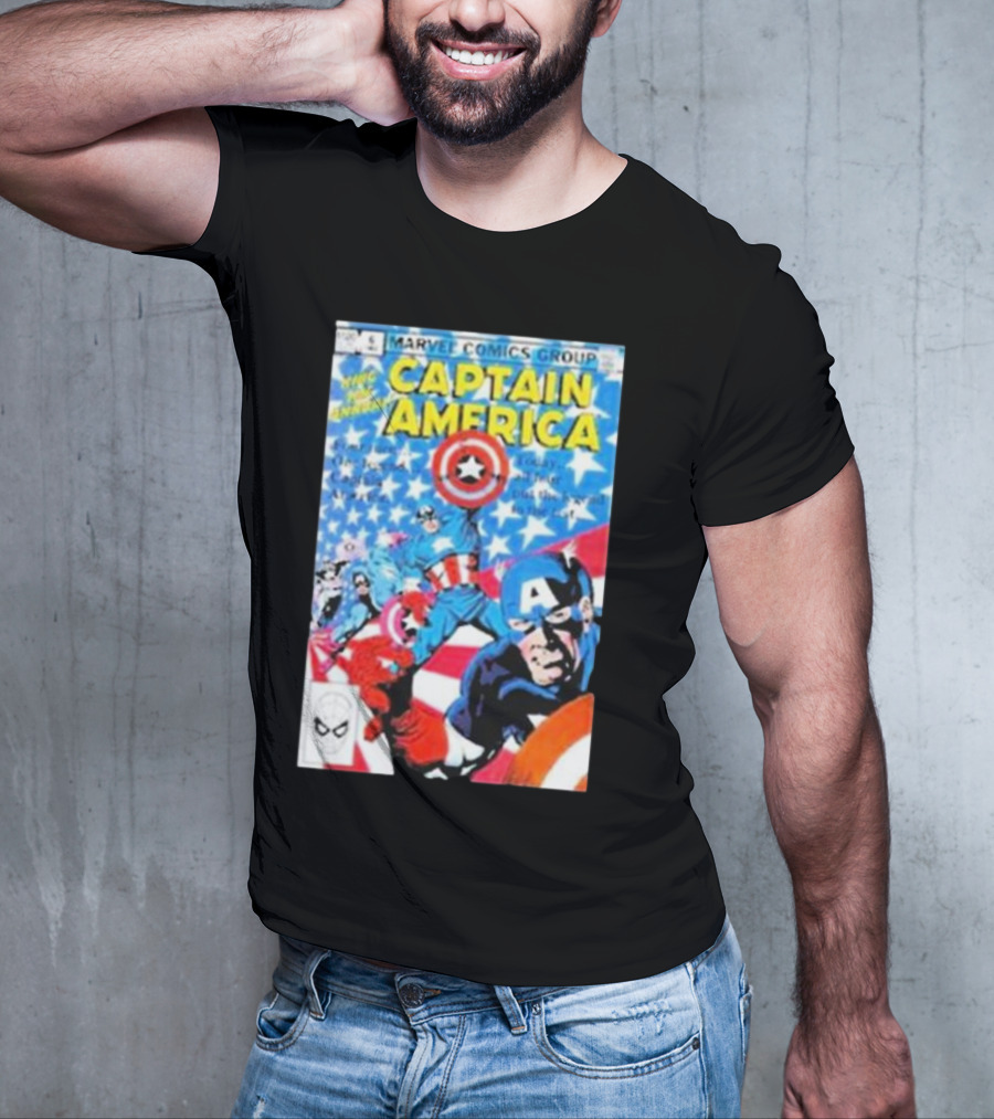 MARVEL COMICS GROUP CAPTAIN AMERICA VINTAGE COVER ROCKOFFTRADE MERCH T-Shirt