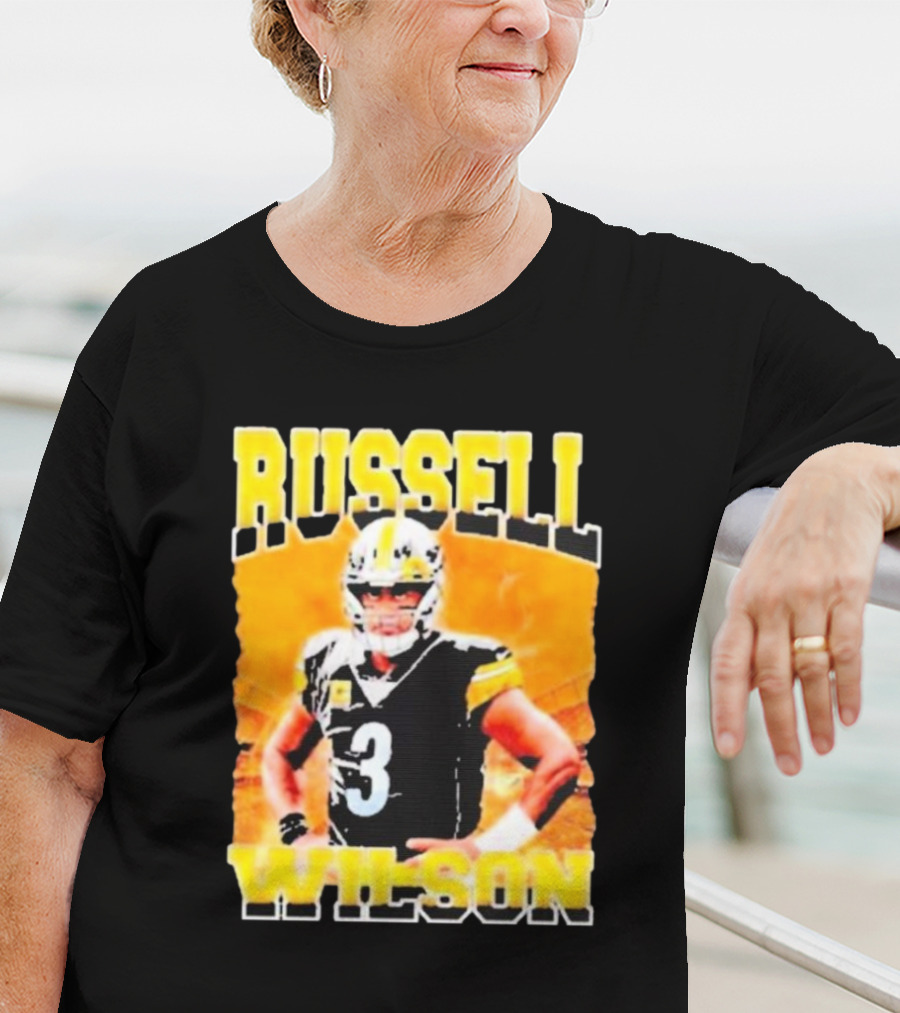 Russell Wilson Vintage Steelers Colors T-Shirt