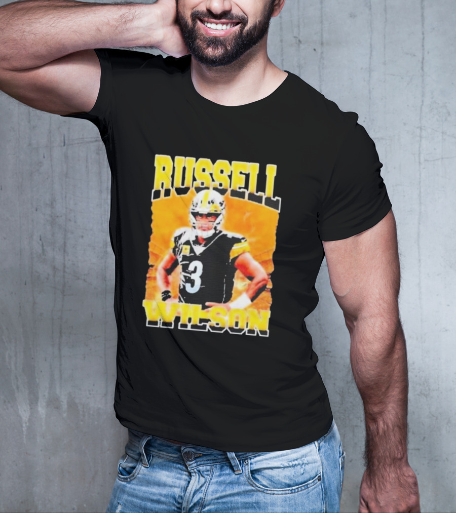 Russell Wilson Vintage Steelers Colors T-Shirt