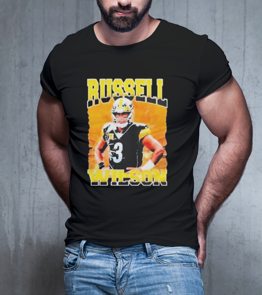 Russell Wilson Vintage Steelers Colors T-Shirt