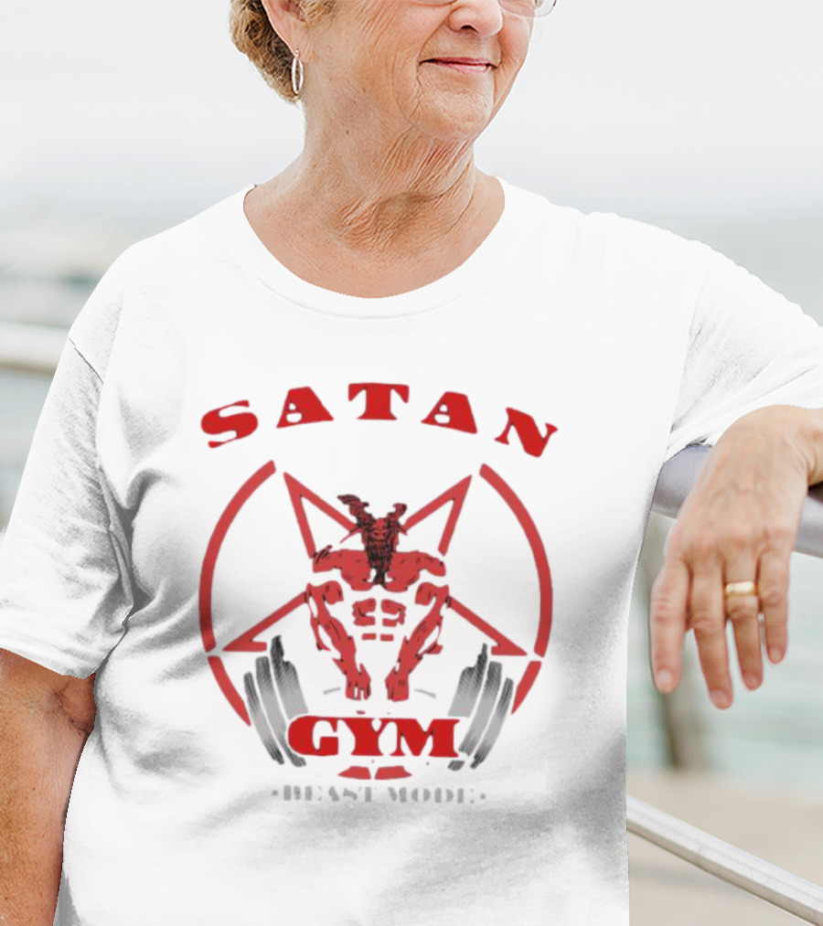 Satan Gym Beast Mode Pentagram Demon Weightlifting T-Shirt
