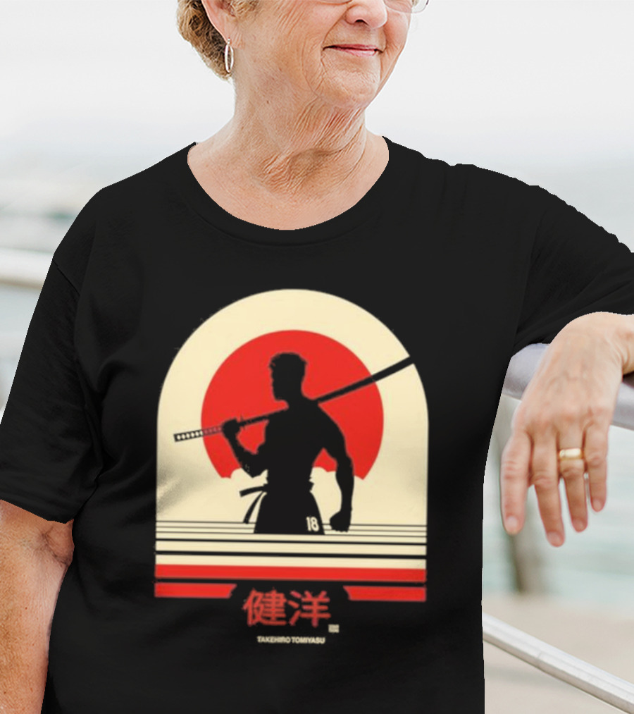 TAKEHIRO TOMIYASU 18 Retro Japanese Samurai T-Shirt