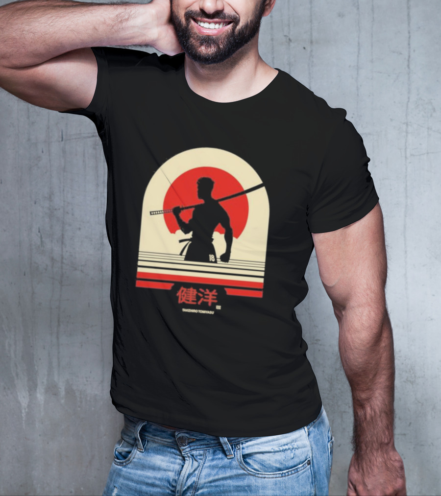 TAKEHIRO TOMIYASU 18 Retro Japanese Samurai T-Shirt
