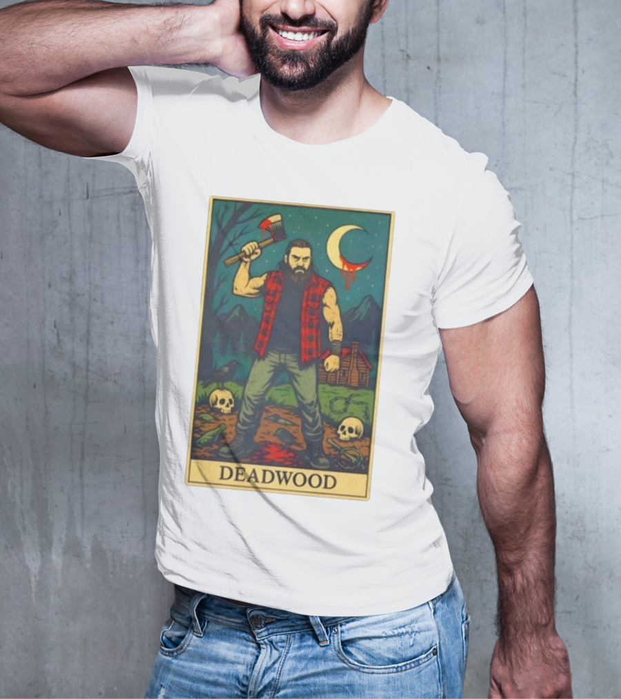 Mountain Man Matt Deadwood Horror Halloween Axe Scene T-Shirt