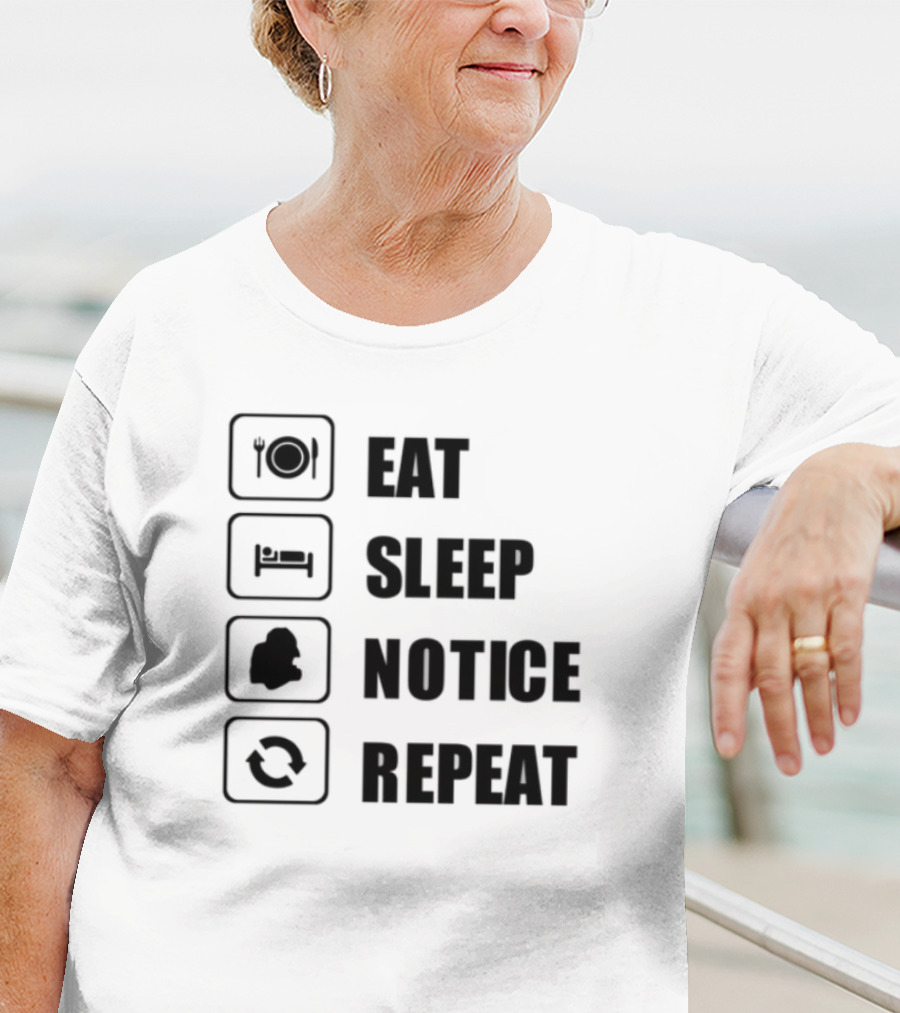 Eat Sleep Notice Repeat Iconic Routine T-Shirt