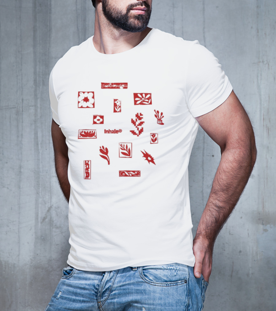 Inhaler Tatreez Flowers Palestine Charity Embroidered Patterns T-Shirt