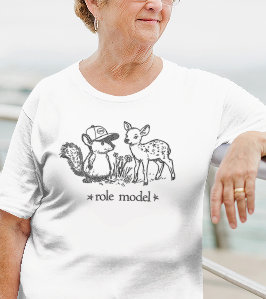 "Role Model Deer Tour Whimsical Forest Scene" T-Shirt