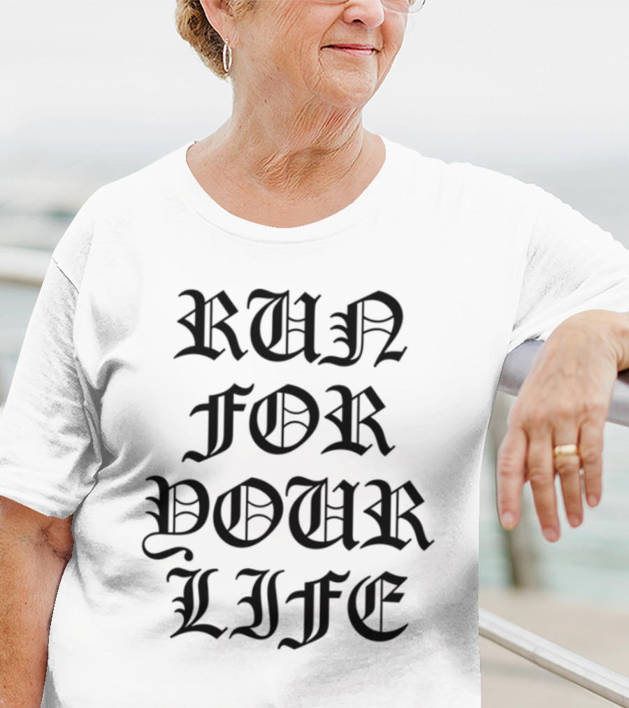 Run For Your Life Skull Theme T-Shirt