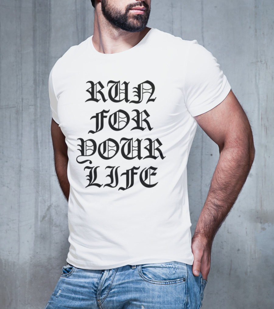 Run For Your Life Skull Theme T-Shirt