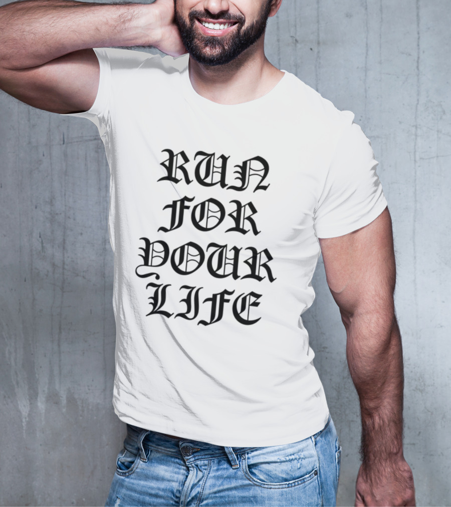Run For Your Life Skull Theme T-Shirt