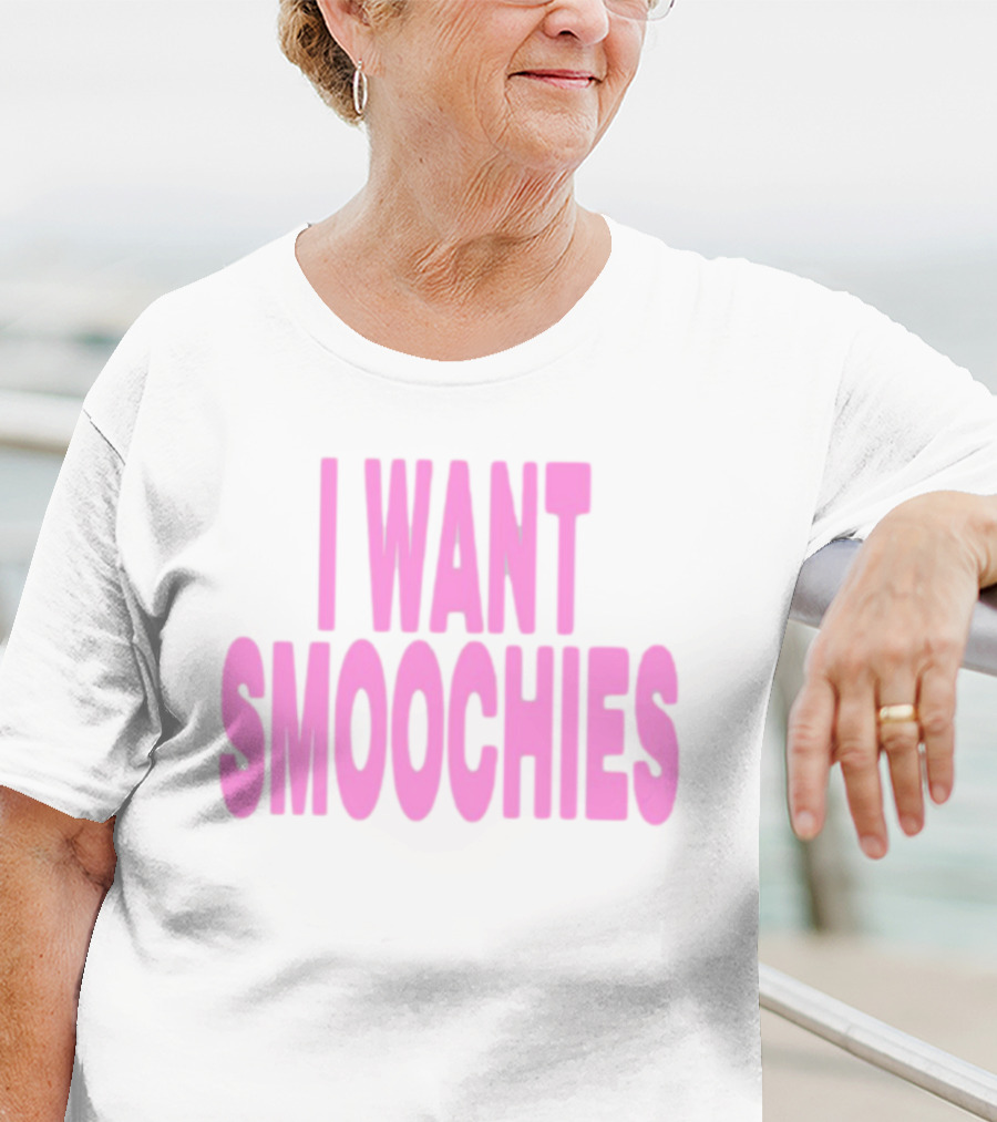 Ashnikko I Want Smoochies Pink Text Bold Style T-Shirt