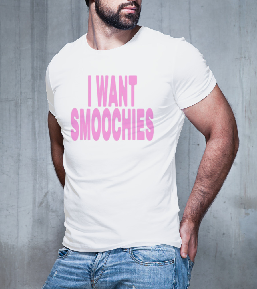Ashnikko I Want Smoochies Pink Text Bold Style T-Shirt