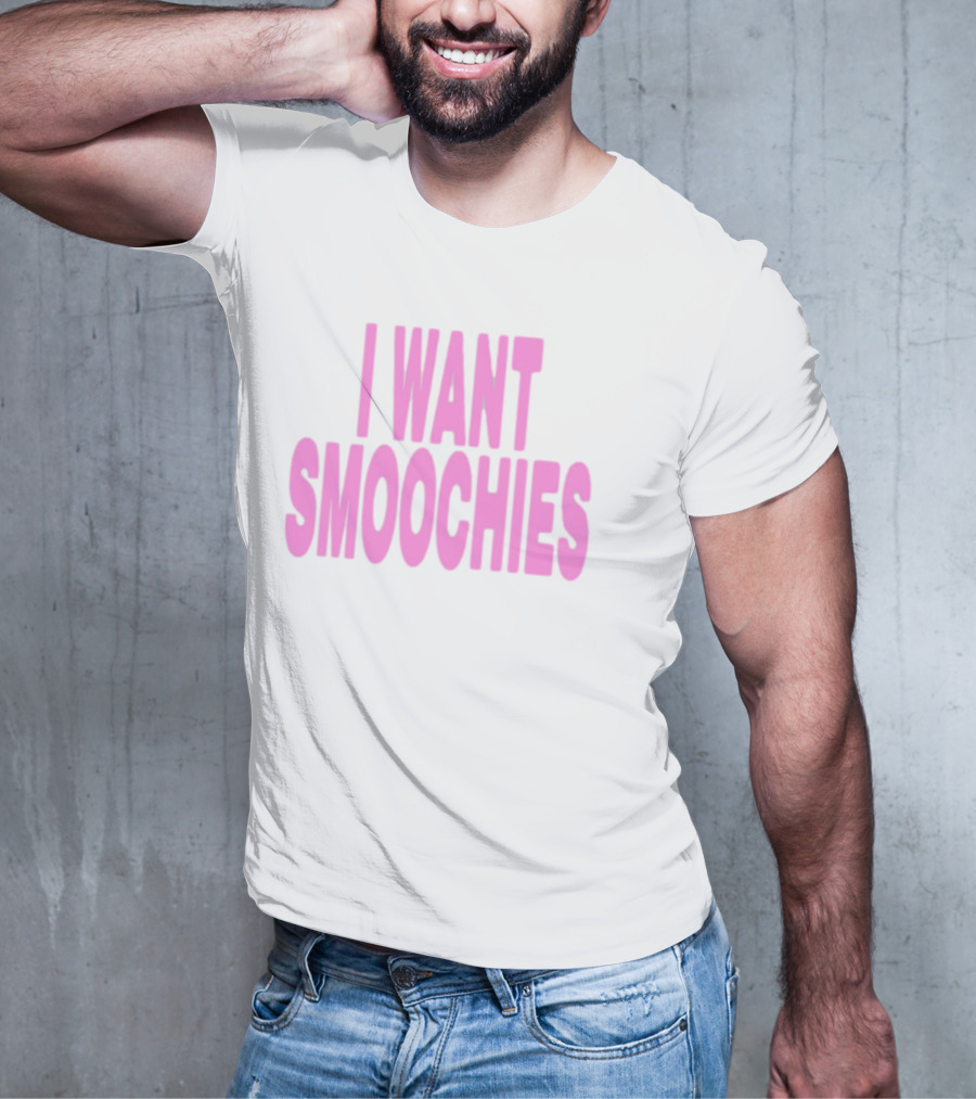 Ashnikko I Want Smoochies Pink Text Bold Style T-Shirt