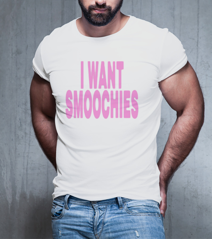 Ashnikko I Want Smoochies Pink Text Bold Style T-Shirt
