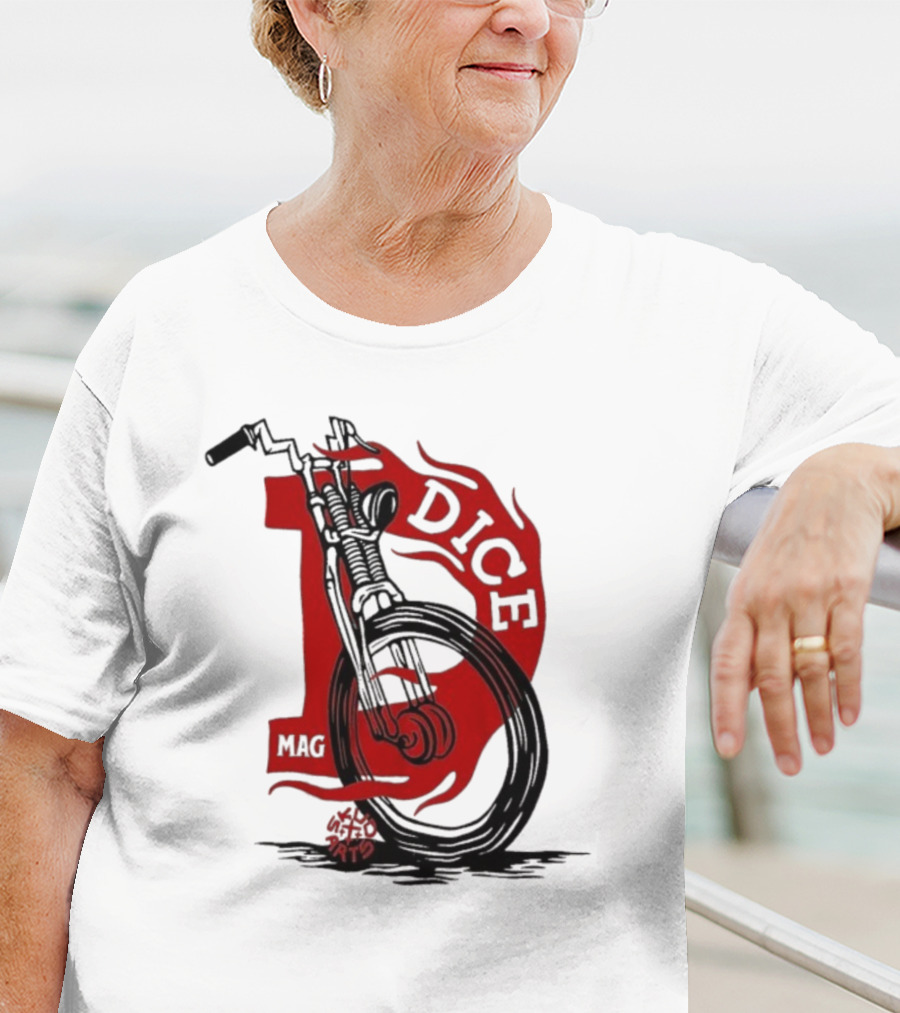 Dice Magazine Skud Arts Motorcycle Flame T-Shirt