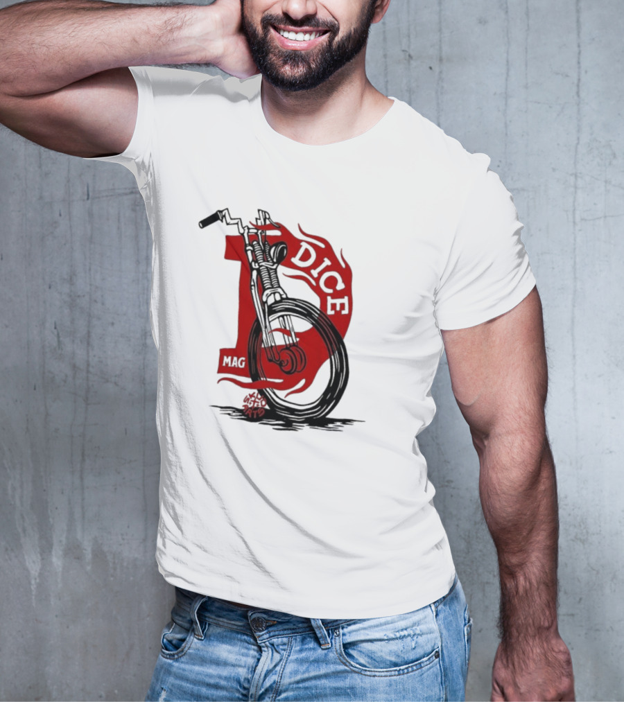 Dice Magazine Skud Arts Motorcycle Flame T-Shirt