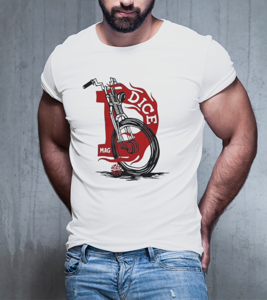 Dice Magazine Skud Arts Motorcycle Flame T-Shirt