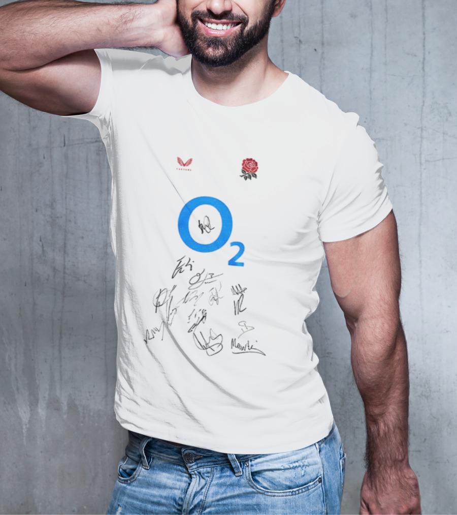 England 2025 Women's Rugby World Cup Champions O2 Signatures T-Shirt