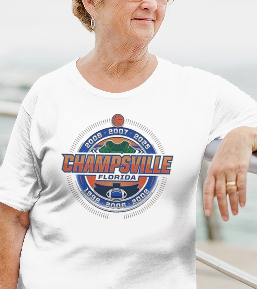 Champsville Florida Gators NCAA Hoops City Block 2025 T-Shirt