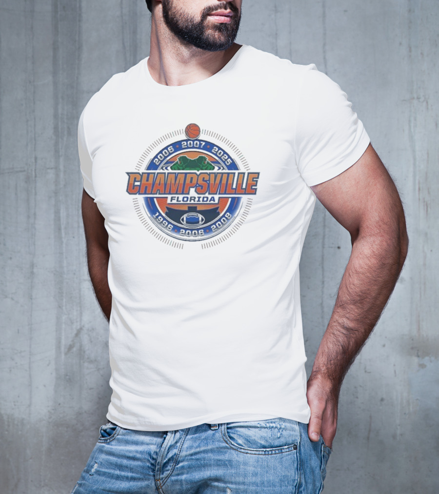 Champsville Florida Gators NCAA Hoops City Block 2025 T-Shirt