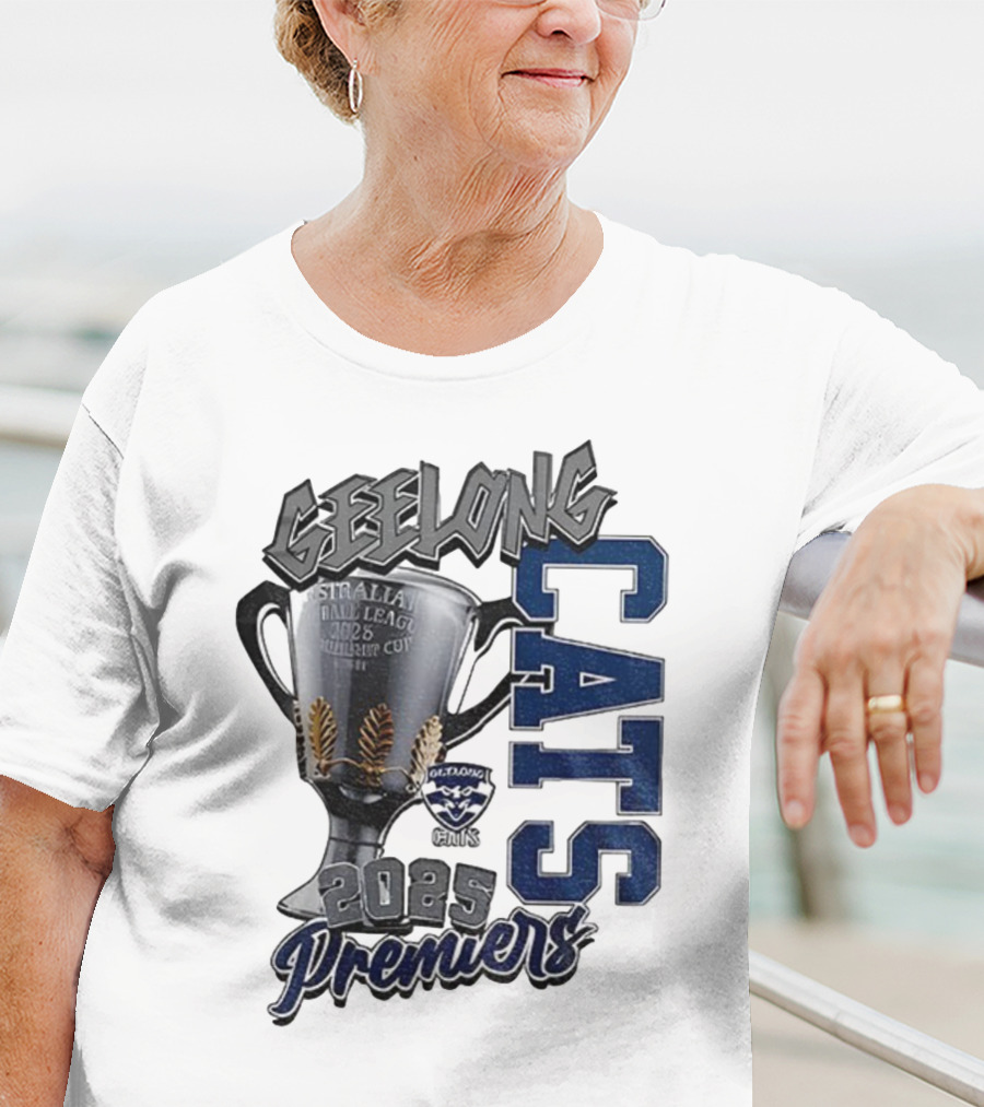 Geelong Cats AFL Premiers 2025 Champions Cup Football T-Shirt