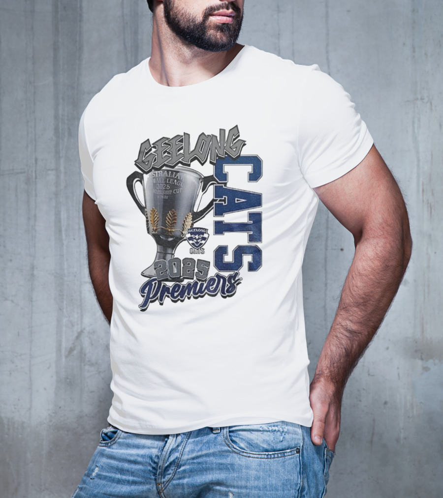 Geelong Cats AFL Premiers 2025 Champions Cup Football T-Shirt