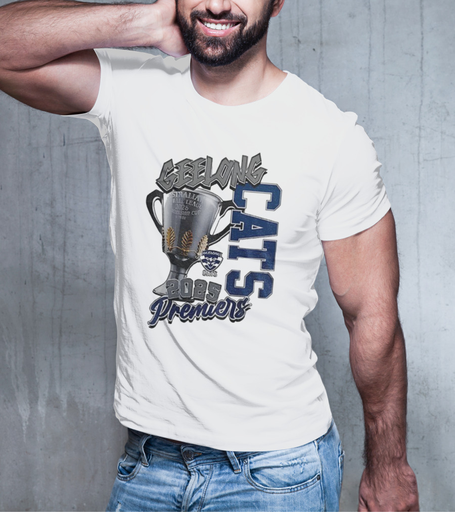 Geelong Cats AFL Premiers 2025 Champions Cup Football T-Shirt