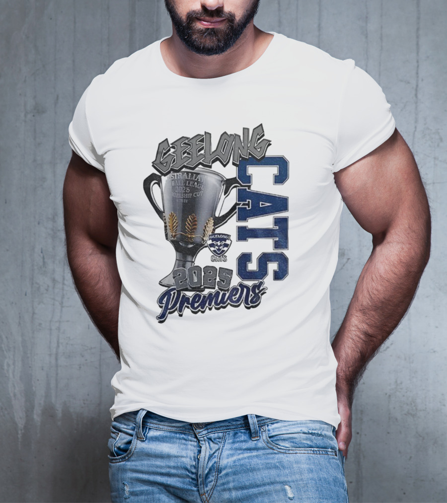 Geelong Cats AFL Premiers 2025 Champions Cup Football T-Shirt