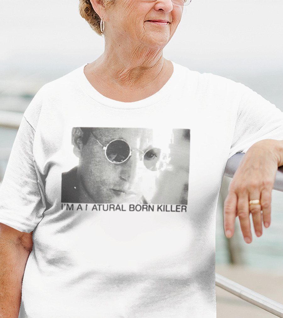 I'm A Natural Born Killer Mickey Knox Bold Grayscale Image T-Shirt