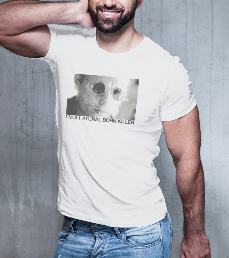 I'm A Natural Born Killer Mickey Knox Bold Grayscale Image T-Shirt