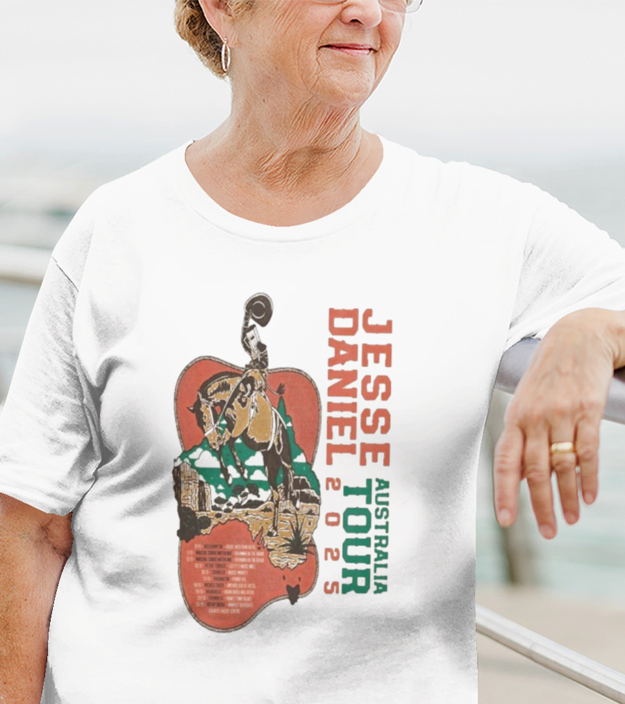 Jesse Daniel Australia Tour 2025 Tiru Forsyth Cowboy Retro Western Style T-Shirt