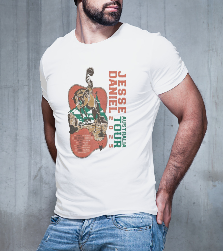 Jesse Daniel Australia Tour 2025 Tiru Forsyth Cowboy Retro Western Style T-Shirt
