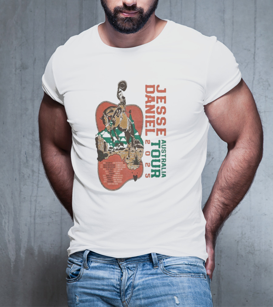 Jesse Daniel Australia Tour 2025 Tiru Forsyth Cowboy Retro Western Style T-Shirt