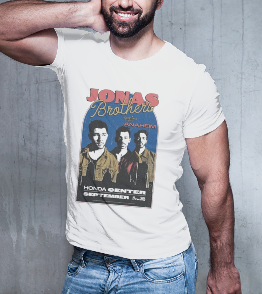 Jonas Brothers Greetings From Anaheim Honda Center September 27 2025 T-Shirt