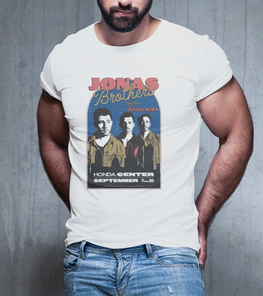 Jonas Brothers Greetings From Anaheim Honda Center September 27 2025 T-Shirt