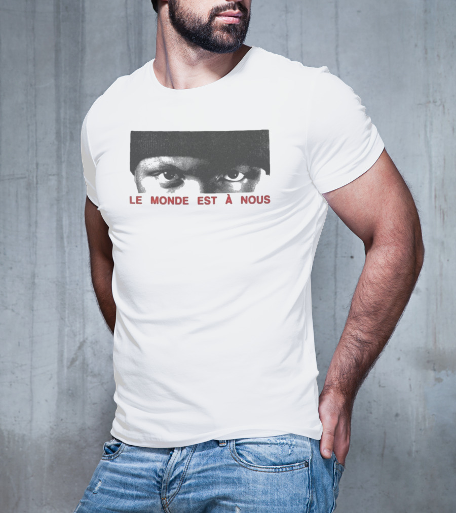 Le Monde Est A Nous Scrt Eyes Mysterious Gaze Beanie Style T-Shirt