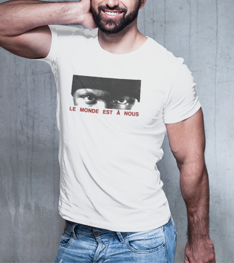 Le Monde Est A Nous Scrt Eyes Mysterious Gaze Beanie Style T-Shirt
