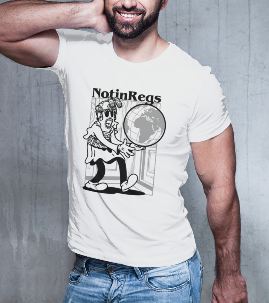 Notinregs Character Holding Globe Global Invasion T-Shirt