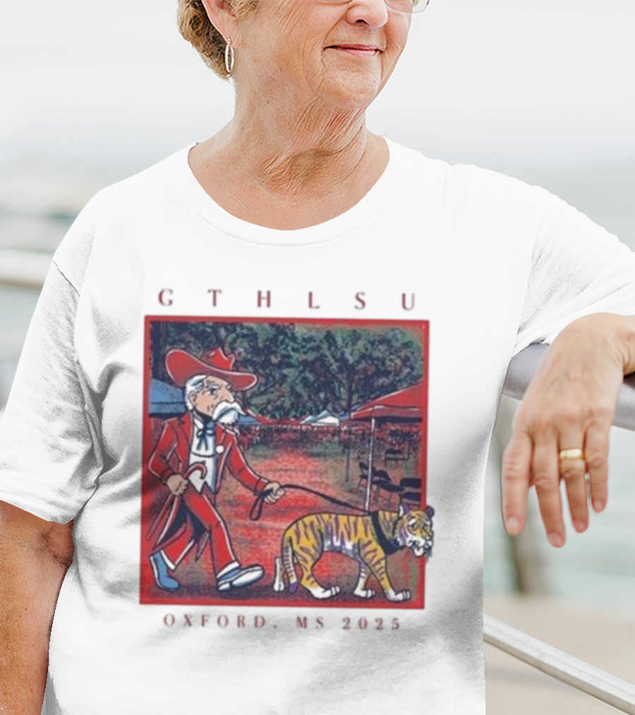 GTH LSU Rebel Walking Tiger Oxford MS 2025 T-Shirt