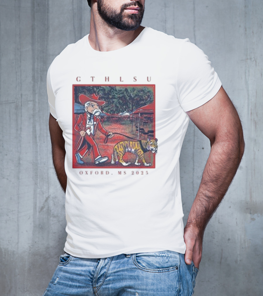 GTH LSU Rebel Walking Tiger Oxford MS 2025 T-Shirt