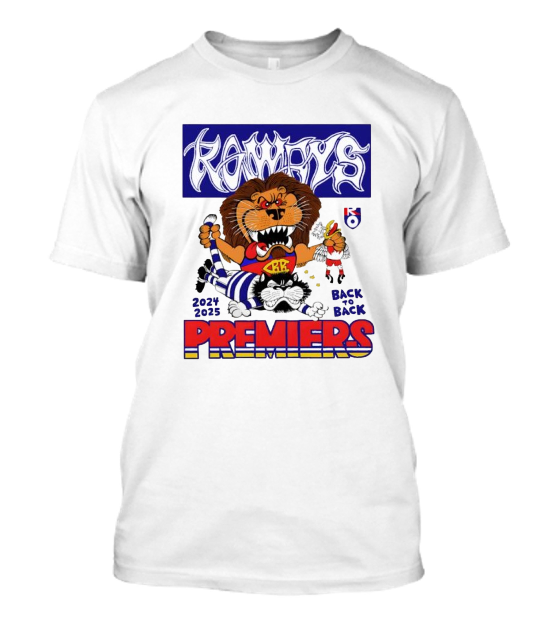 Brisbane Lions Rowdy Premiers 2024 2025 Back To Back T-Shirt