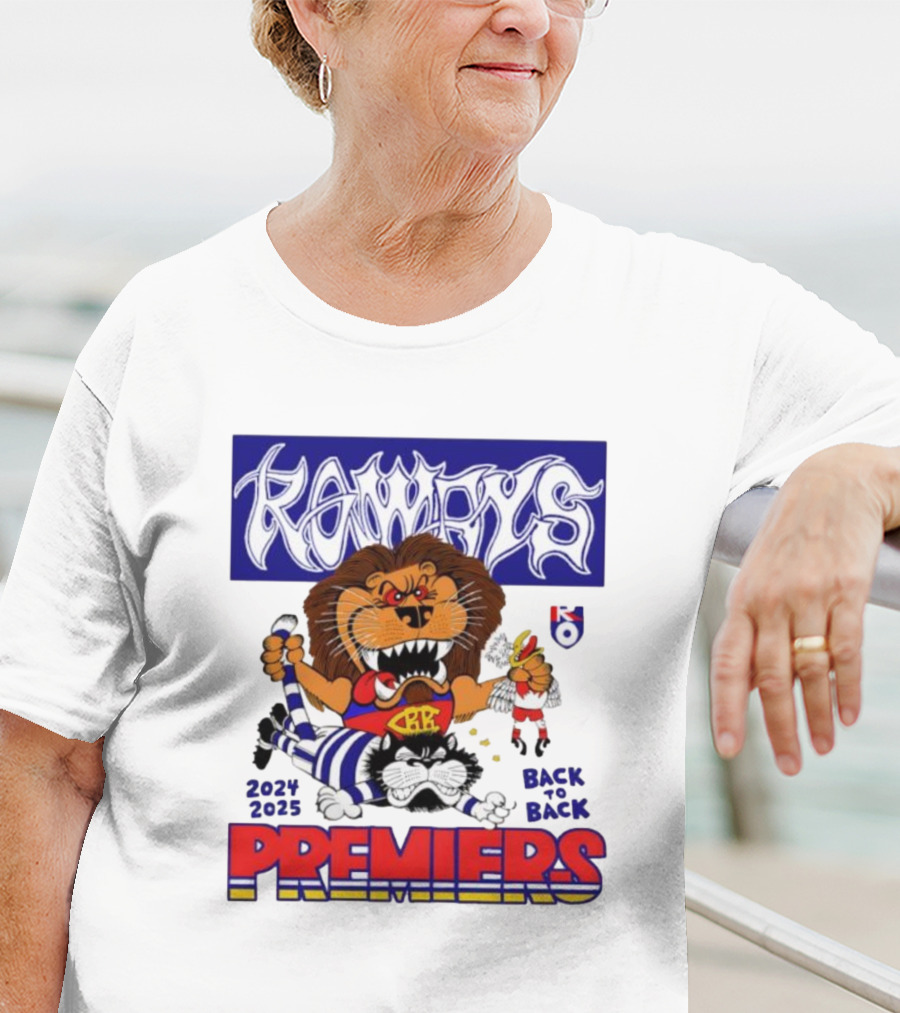 Brisbane Lions Rowdy Premiers 2024 2025 Back To Back T-Shirt