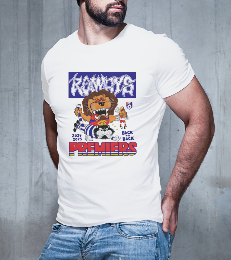 Brisbane Lions Rowdy Premiers 2024 2025 Back To Back T-Shirt