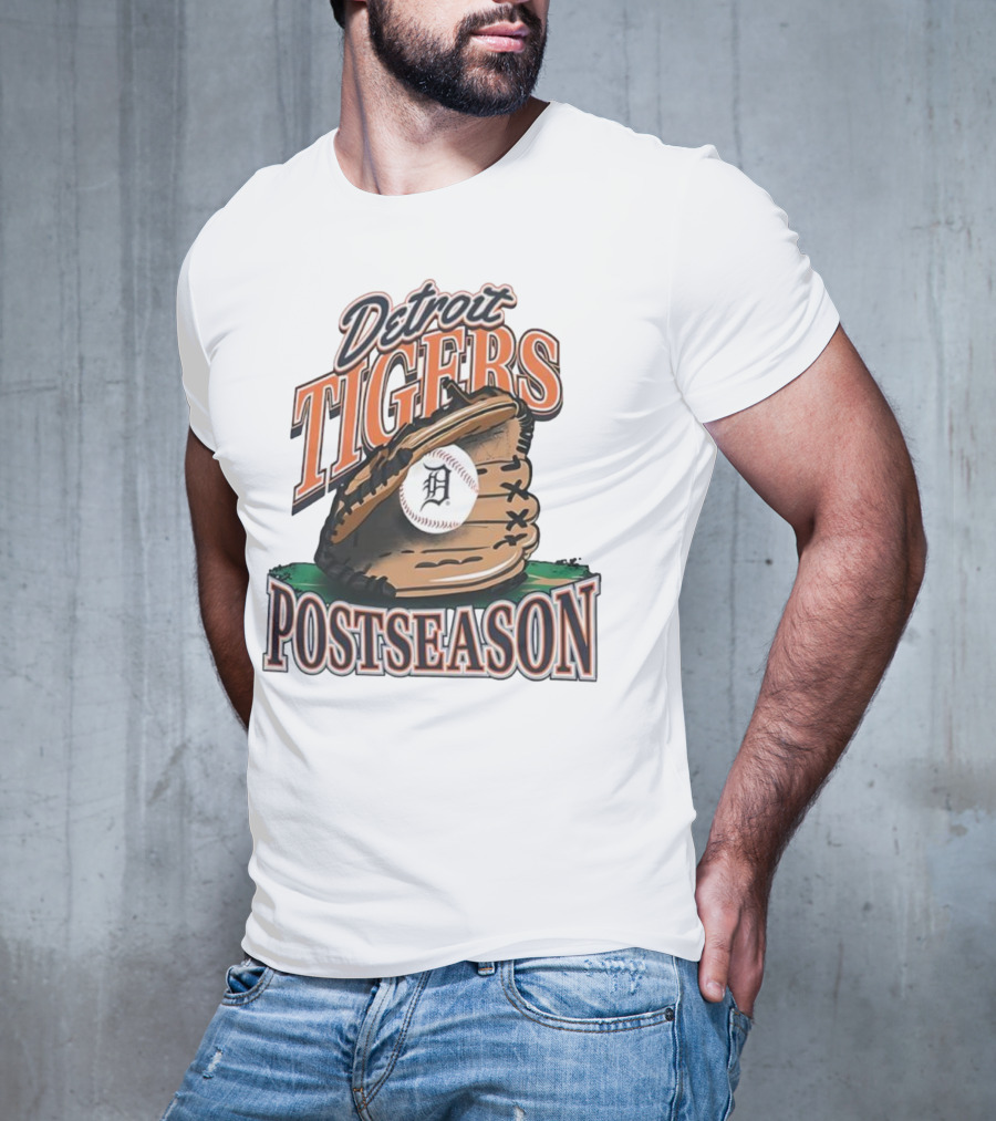 Detroit Tigers Postseason Baseball Glove And Ball 2025 T-Shirt