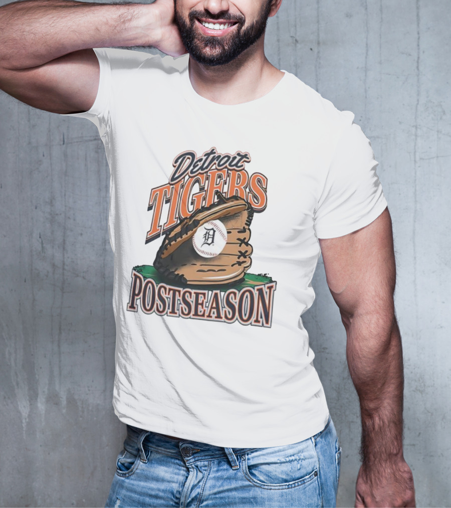 Detroit Tigers Postseason Baseball Glove And Ball 2025 T-Shirt