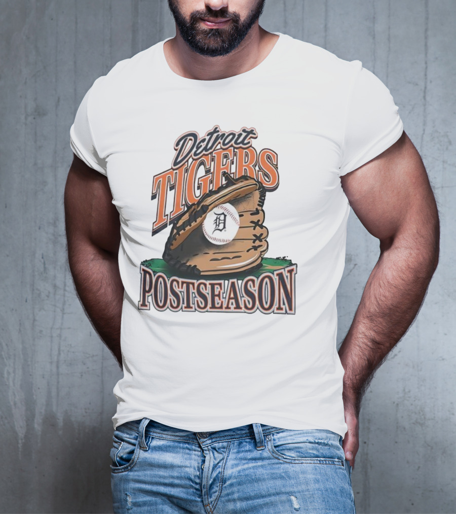 Detroit Tigers Postseason Baseball Glove And Ball 2025 T-Shirt