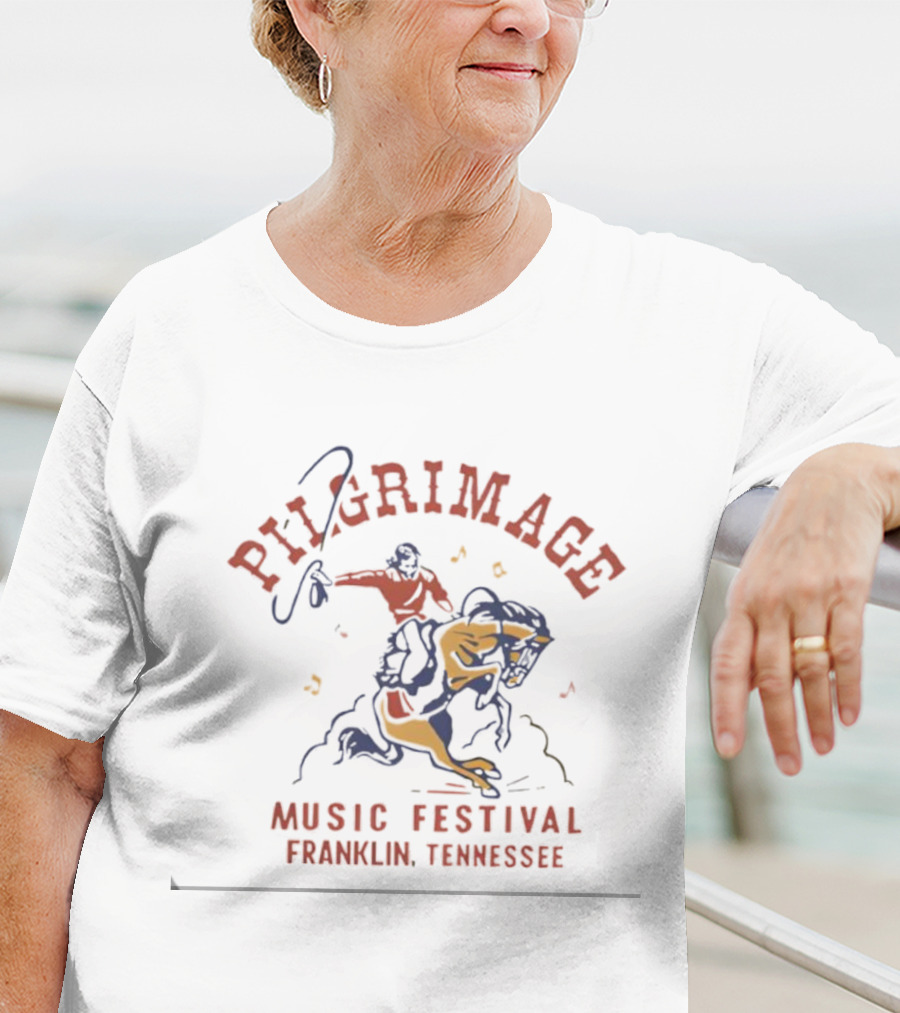 Pilgrimage Music Festival 2025 Franklin Tennessee Cowboy Riding Bull T-Shirt