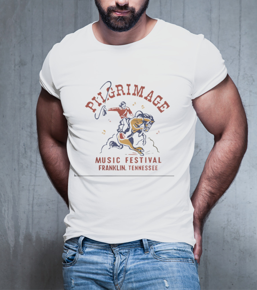 Pilgrimage Music Festival 2025 Franklin Tennessee Cowboy Riding Bull T-Shirt